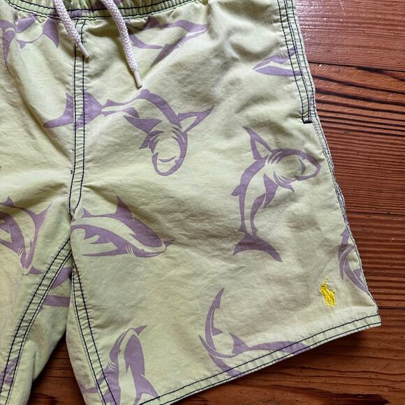 Polo Ralph Lauren pastel green shark swim trunks shorts SIZE 8 - Picture 2 of 4